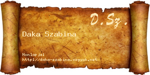 Daka Szabina névjegykártya